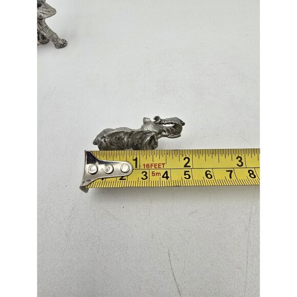 Set Of 2 Pewter Elephant Figurines Trunk Up Miniature 2" - Picture 8 of 8